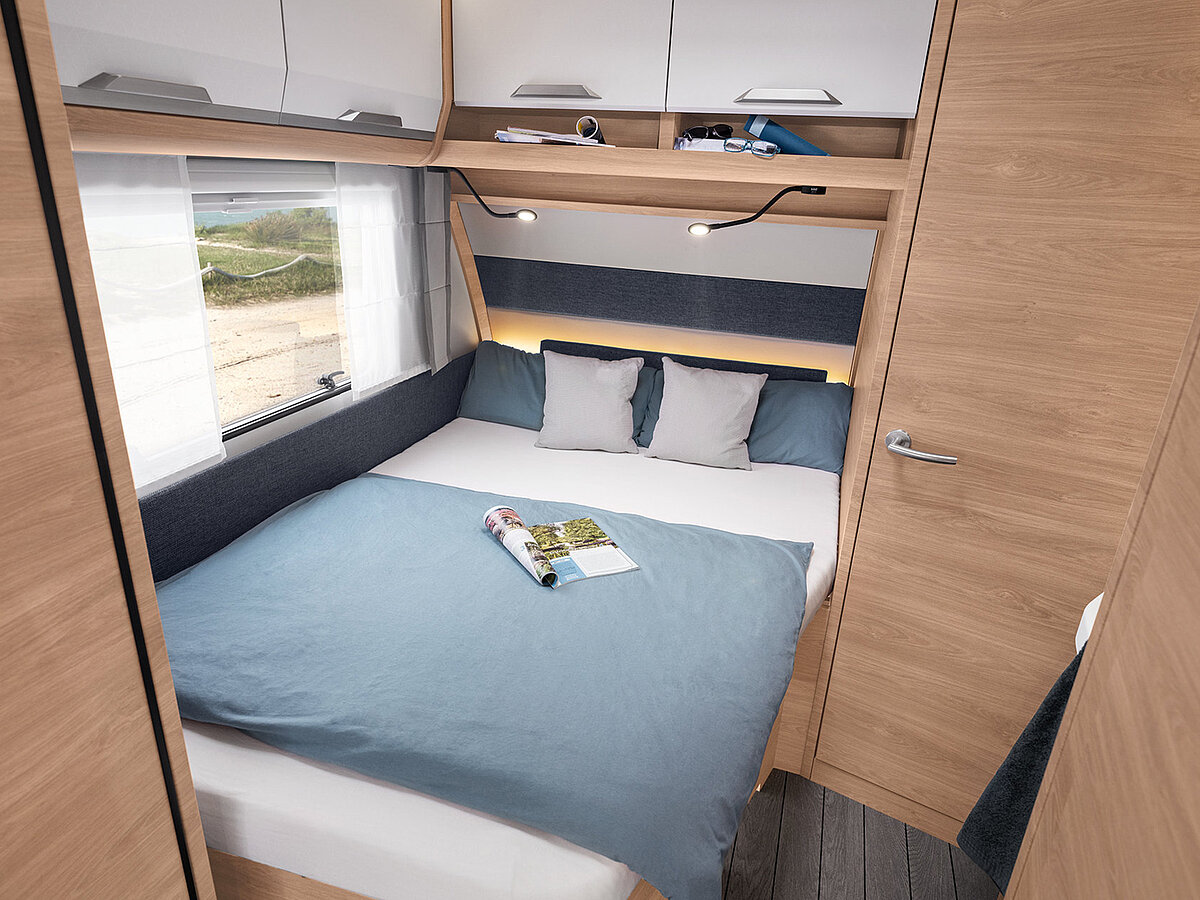 Wohnwagen Knaus Südwind 60 Years 2025 Doppelbett innen